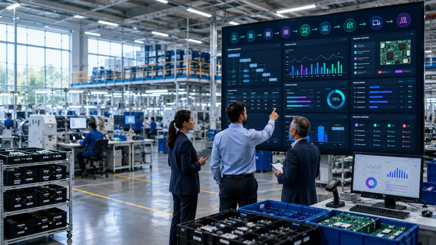 Odoo ERP for electronics — an ERP dashboard in use in the electronics sector