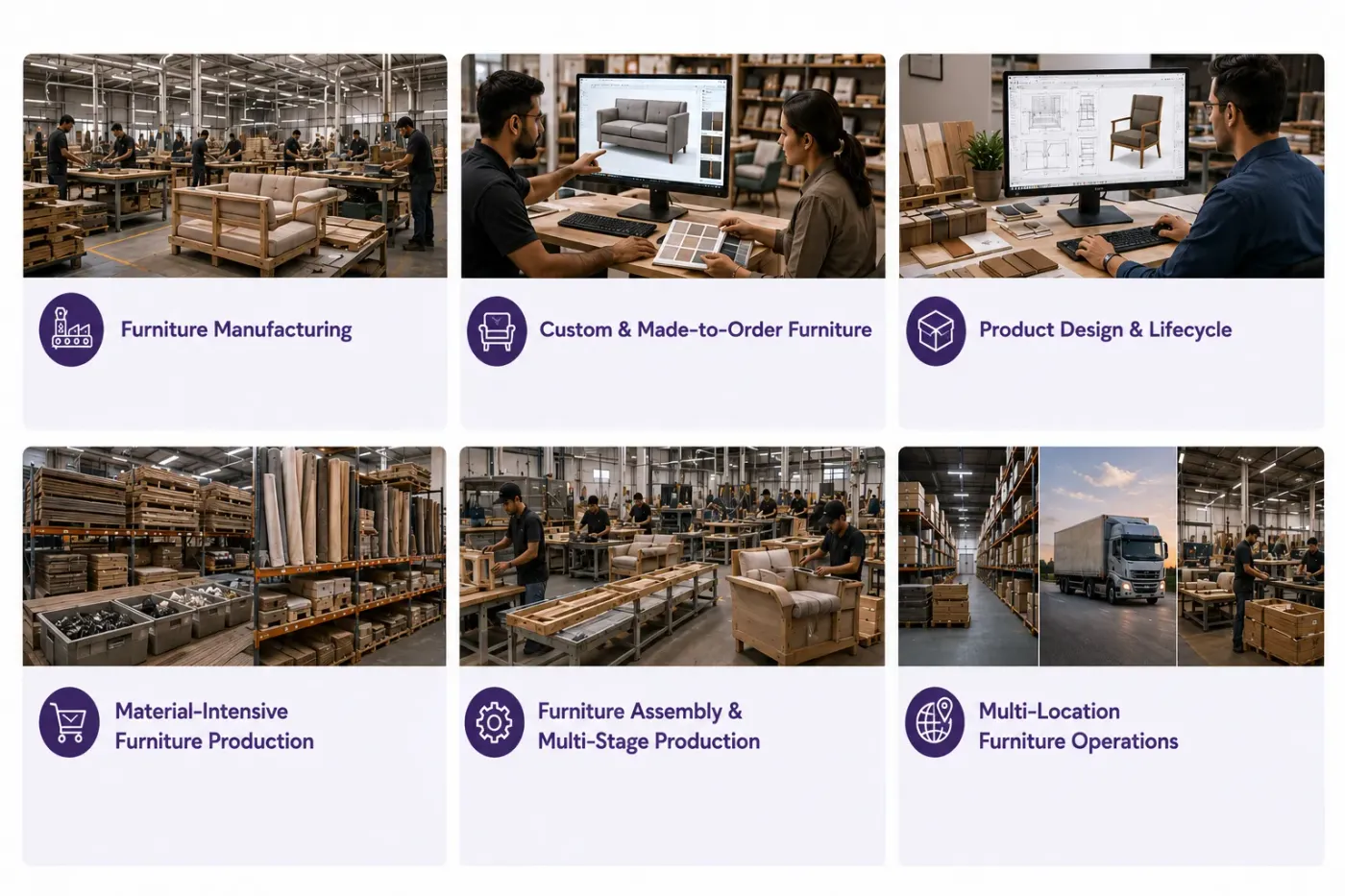 Odoo ERP configured for different furniture business models