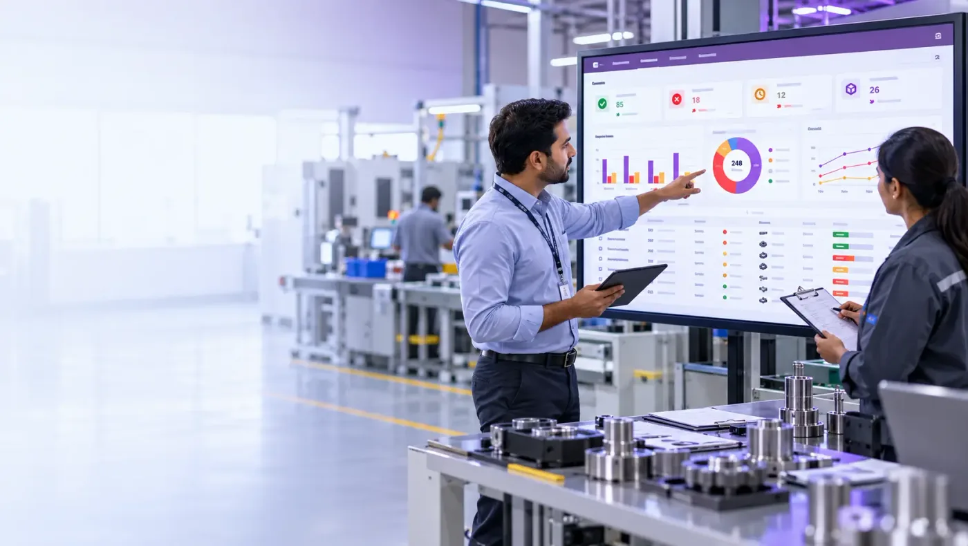 An Odoo quality management system — inspection control points and quality alerts raised against real orders