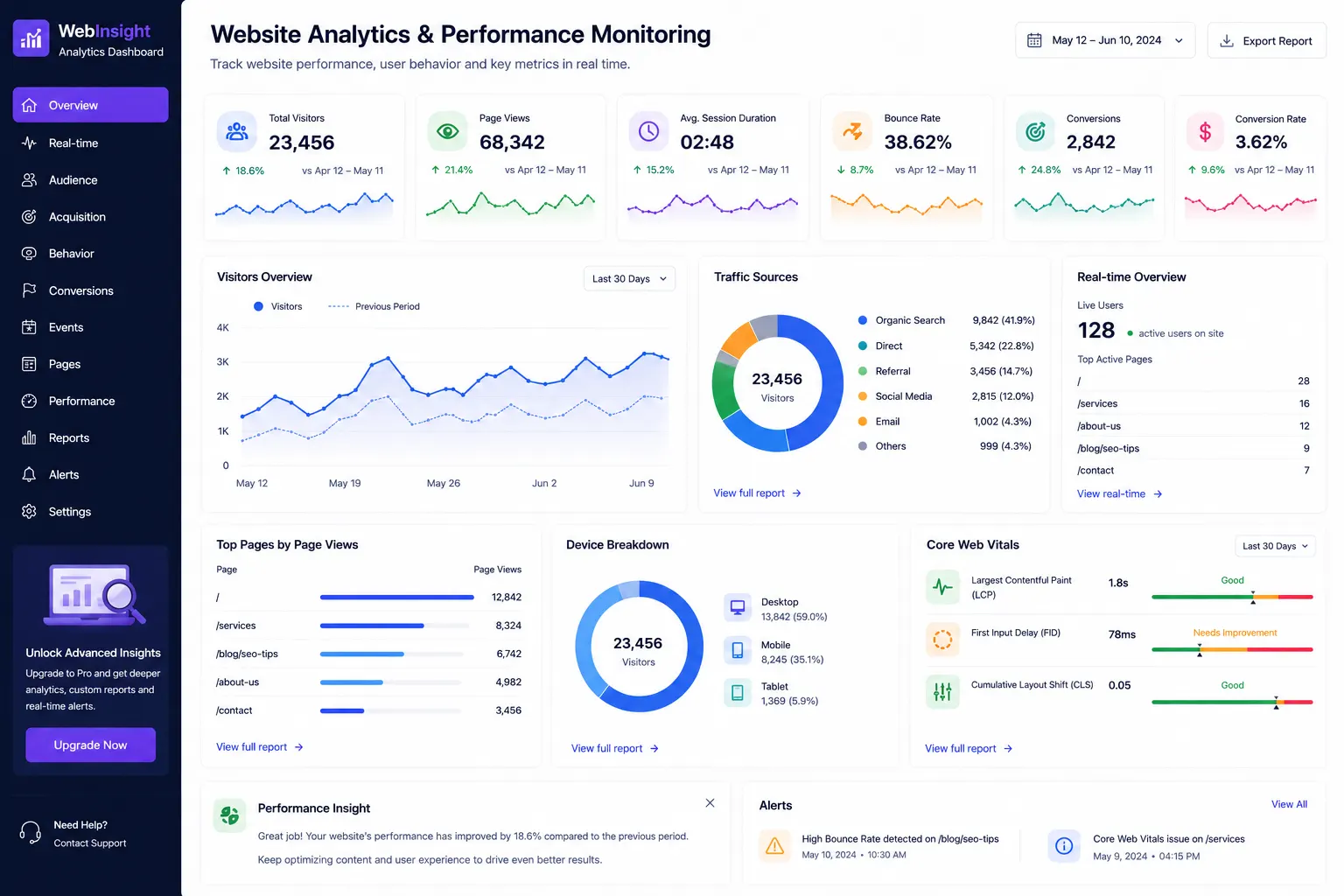 Website Analytics & Performance Monitoring