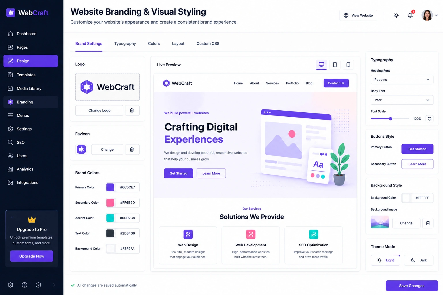 Website Branding & Visual Styling