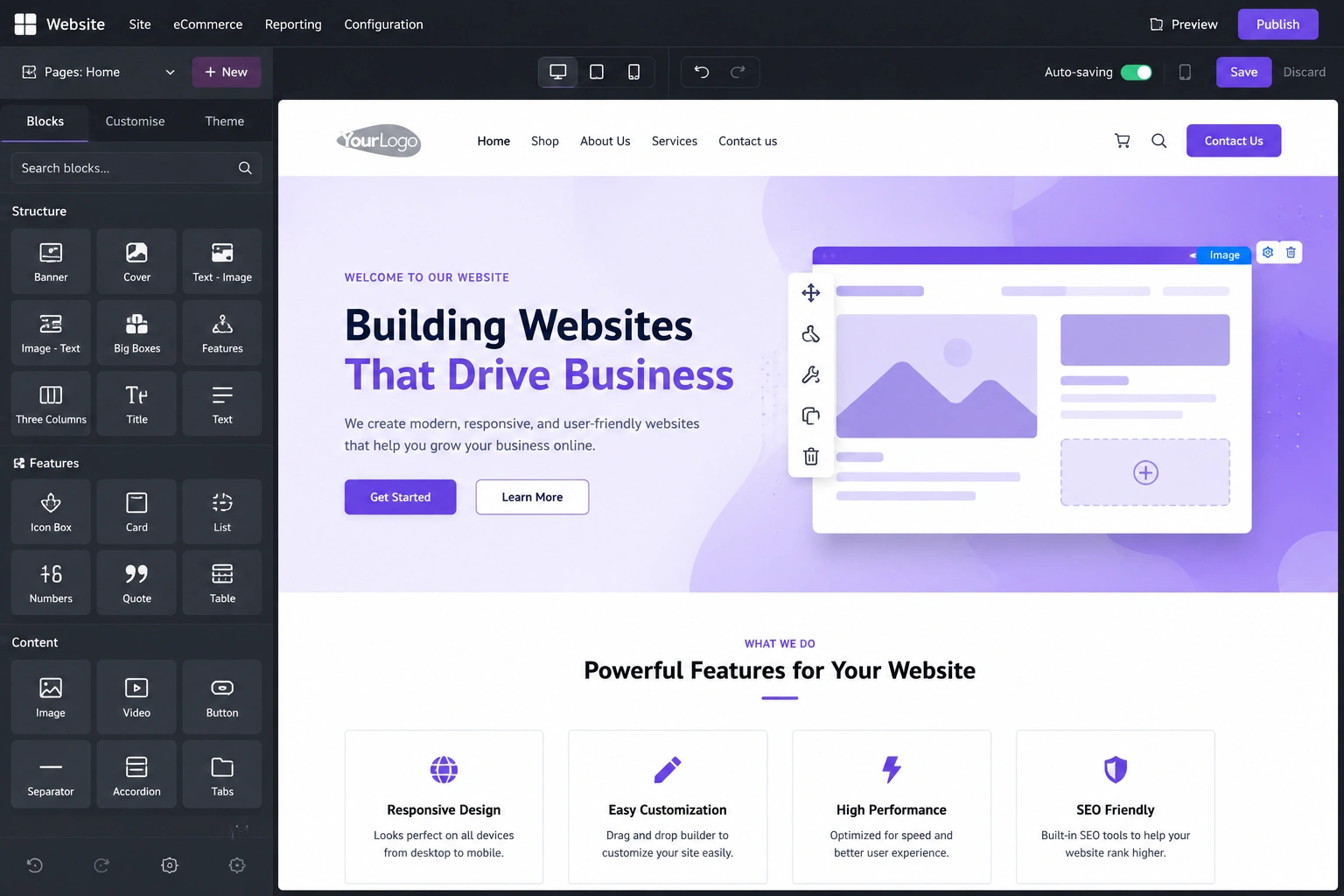 Website Design & Layout Management