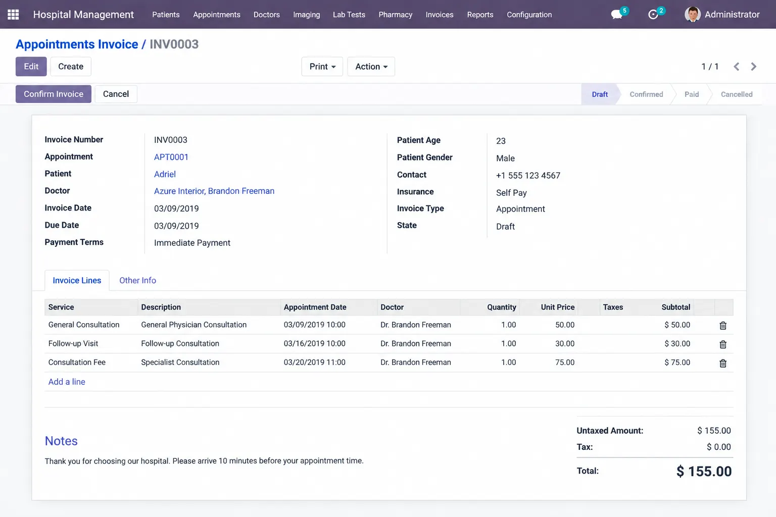Appointments-Invoice