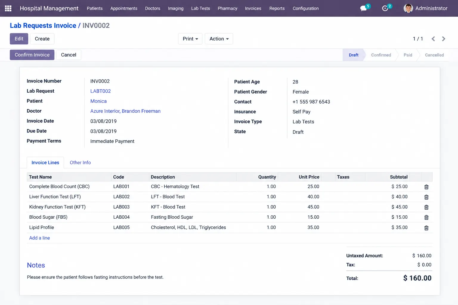 Lab-Requests-Invoice