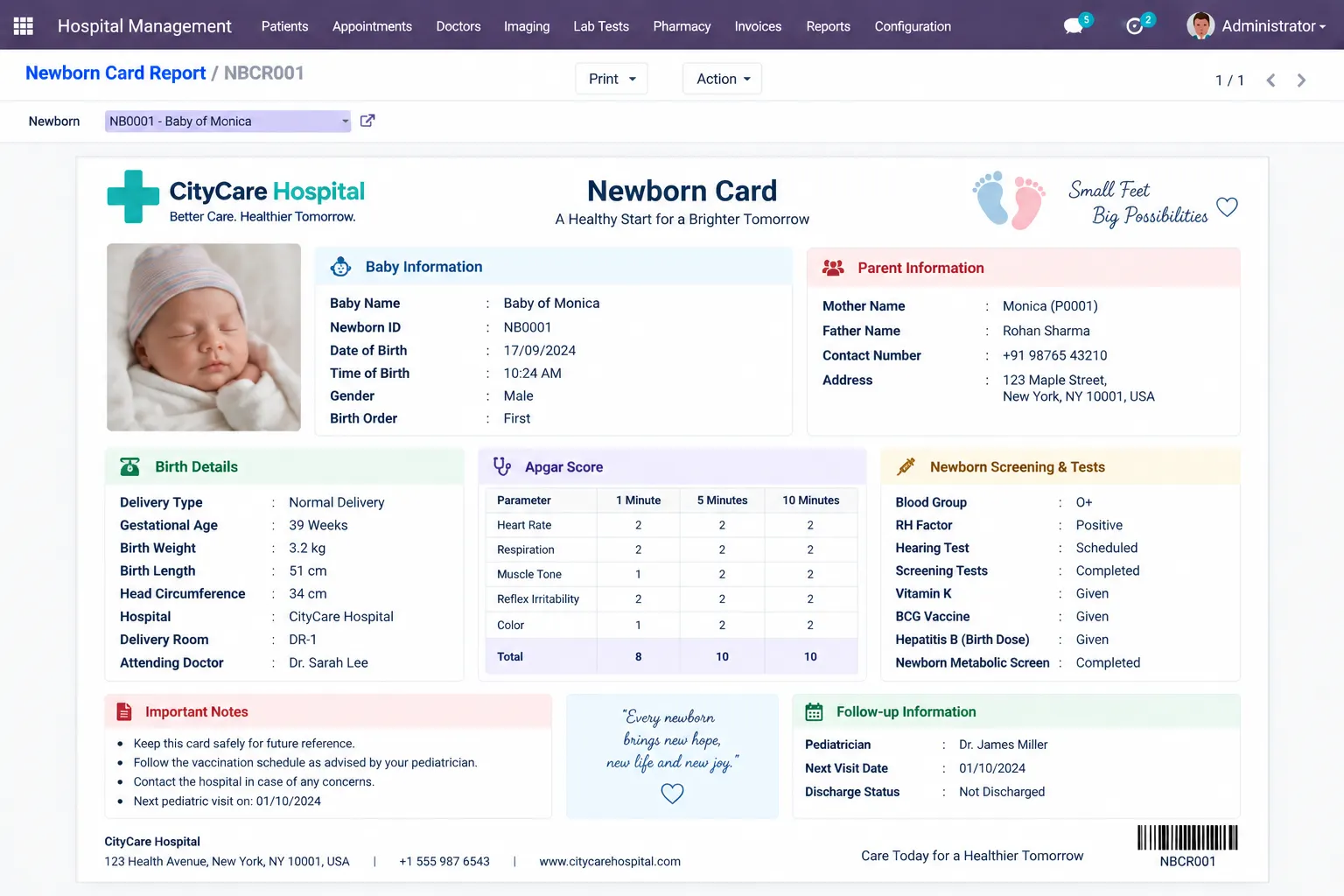 Newborn-Card-Report
