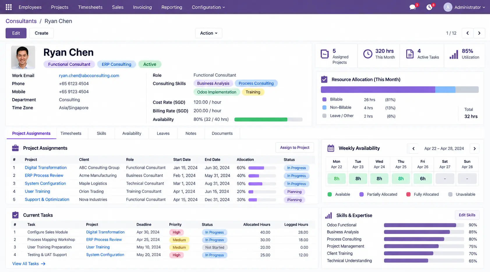 Odoo-Consultant-Resource-Management