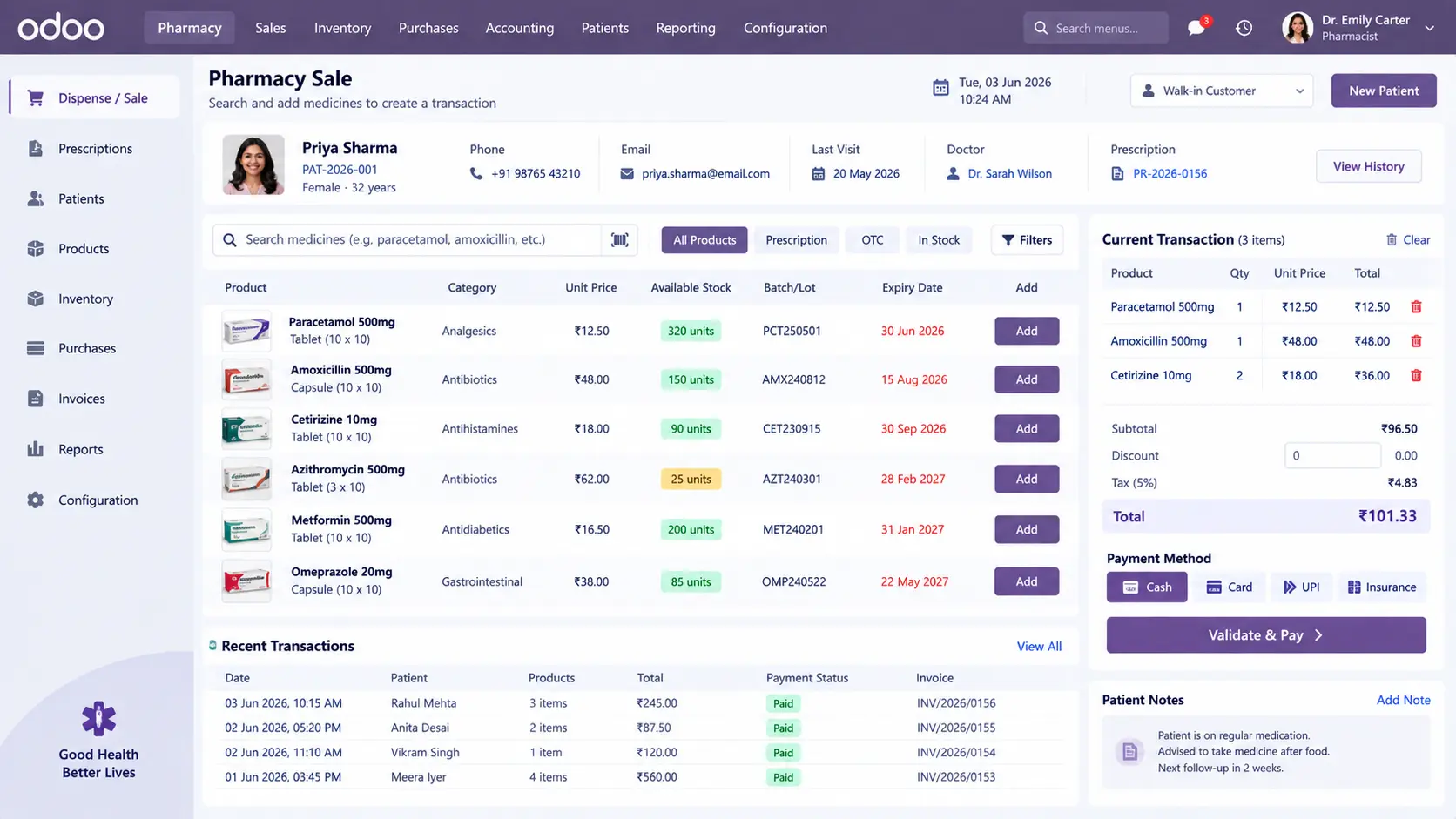 Odoo-Pharmacy-Management