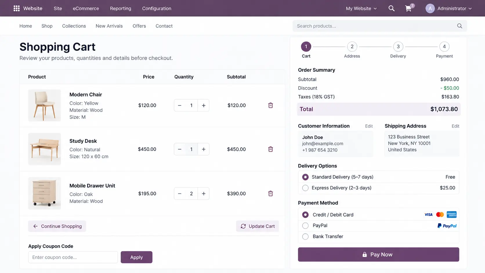 Odoo-erp-Shopping-Cart-Checkout