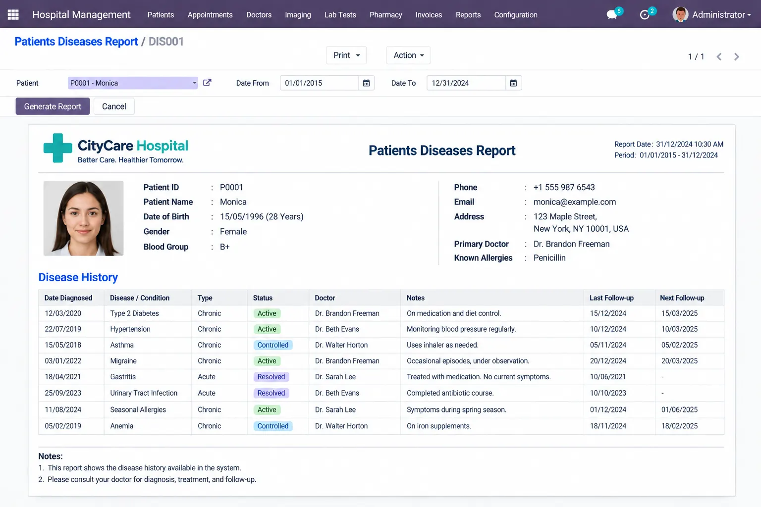 Patients-Diseases-Report