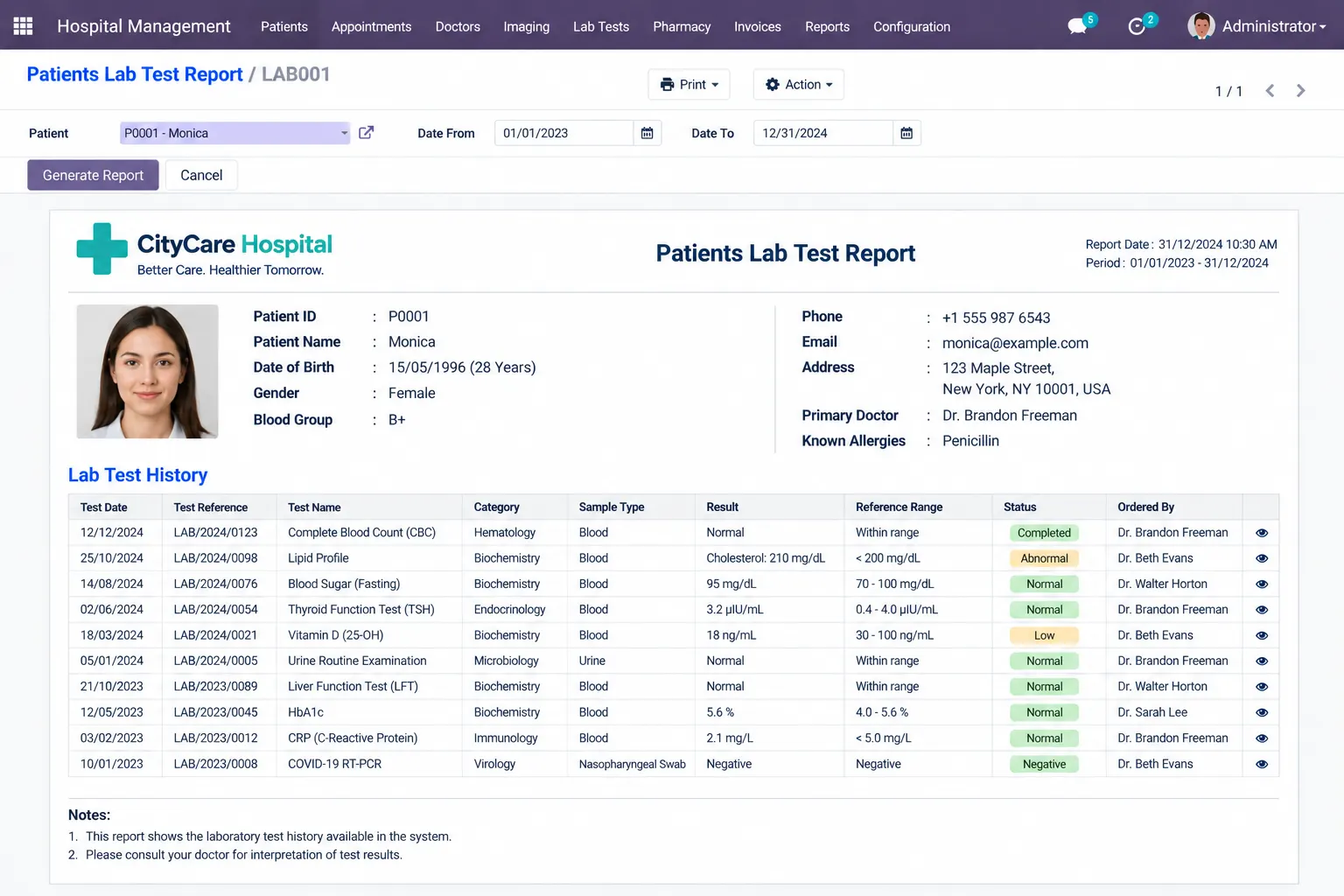 Patients-Lab-Test-Report